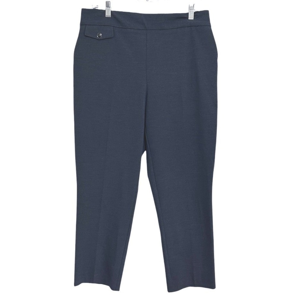 Rachel Zoe Pants Women Blue Elastic Back Slim Straight Leg Ankle Modern Chic 12